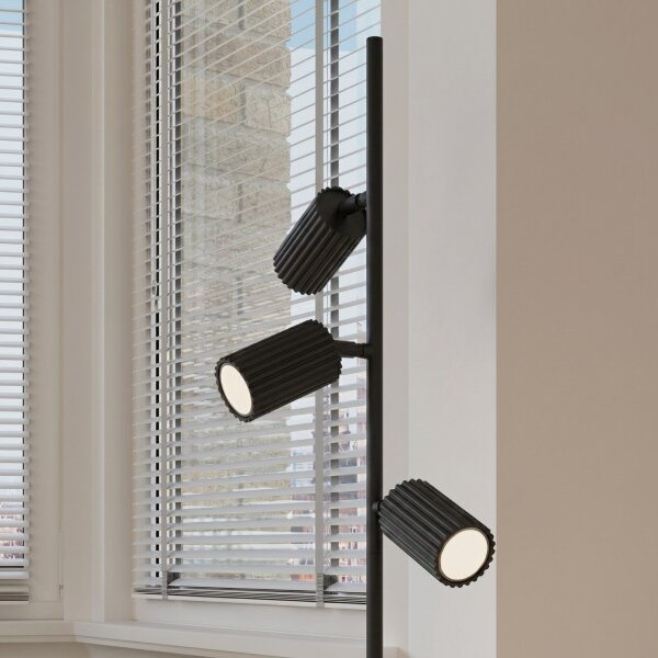 Stehlampe verstellbar Aluminium Schwarz GU10 H:155 cm