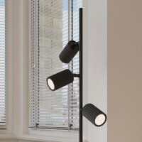 Stehlampe verstellbar Aluminium Schwarz GU10 H:155 cm
