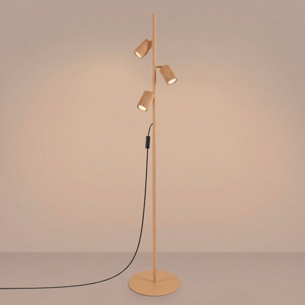Stehlampe verstellbar Aluminium Gold GU10 H:155 cm
