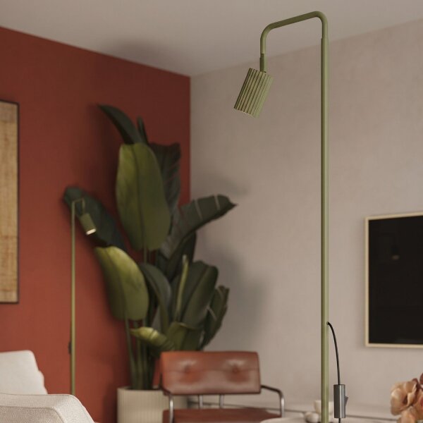 Stehlampe verstellbar Aluminium Olivgrün GU10 H:160 cm
