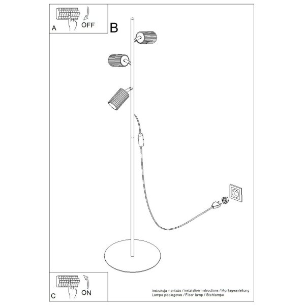 Stehlampe flexibel Aluminium Olivgrün GU10 H:155 cm