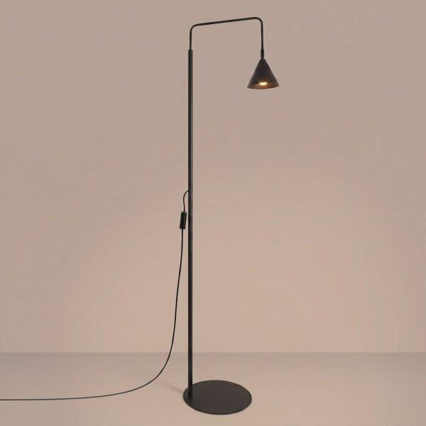 Stehlampe schwenkbar Stahl Schwarz E14 H:165 cm modern