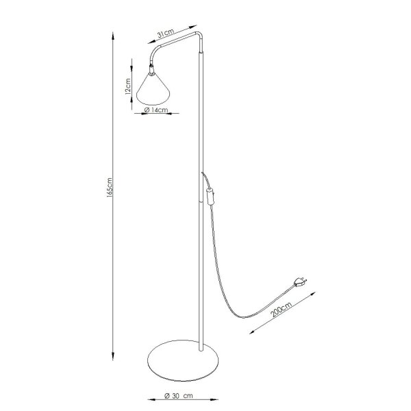 Stehlampe schwenkbar Stahl Schwarz E14 H:165 cm modern