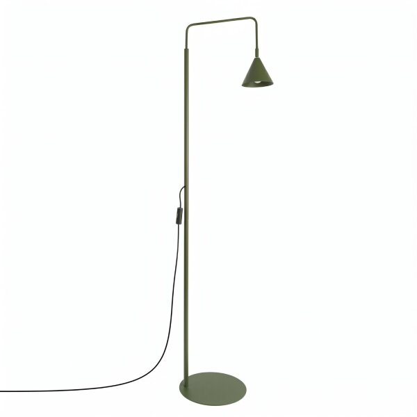 Stehlampe verstellbar Stahl Olivgrün E14 H:165 cm