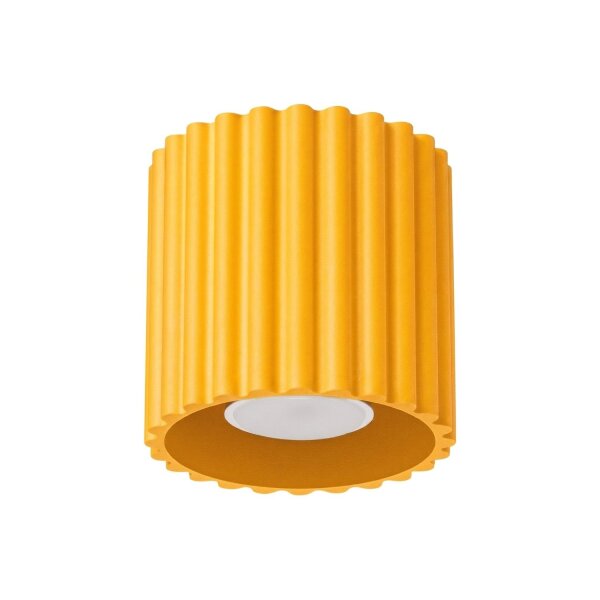 Deckenleuchte Aluminium Gelb GU10 Ø10 cm rund