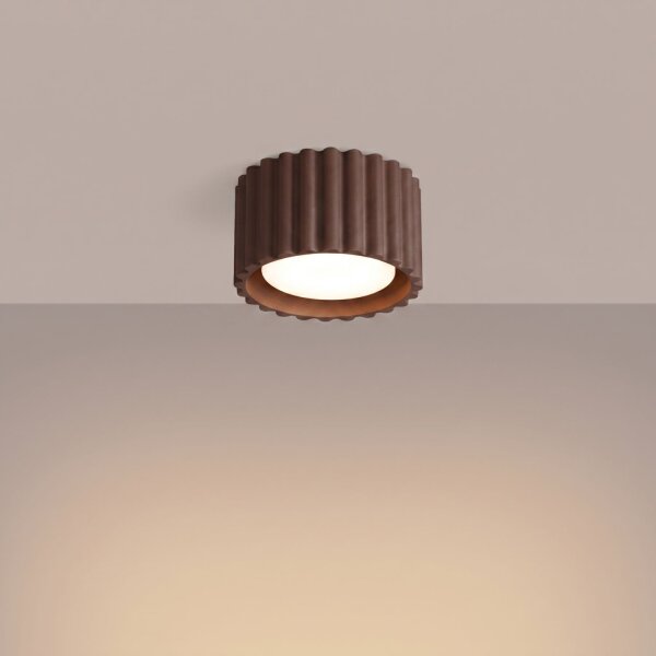 Deckenlampe Aluminium Braun GX53 Ø10 cm wohnlich