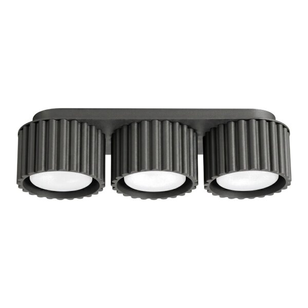Deckenlampe 3-flammig Aluminium Schwarz GX53 L:32,5 cm