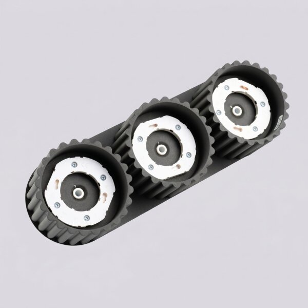 Deckenlampe 3-flammig Aluminium Schwarz GX53 L:32,5 cm