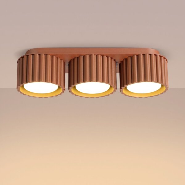 Deckenlampe 3-flammig Aluminium Ocker GX53 L:32,5 cm