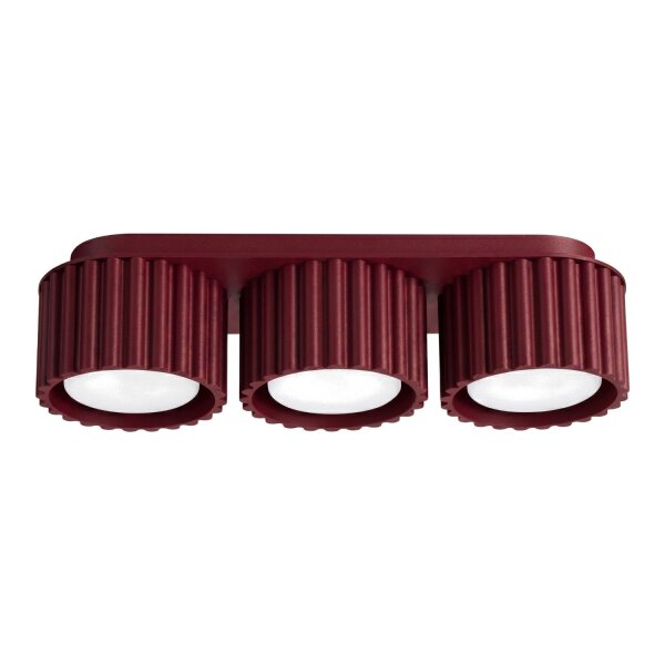 Deckenlampe 3-flammig Aluminium Burgund GX53 L:32,5 cm