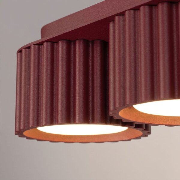 Deckenlampe 3-flammig Aluminium Burgund GX53 L:32,5 cm