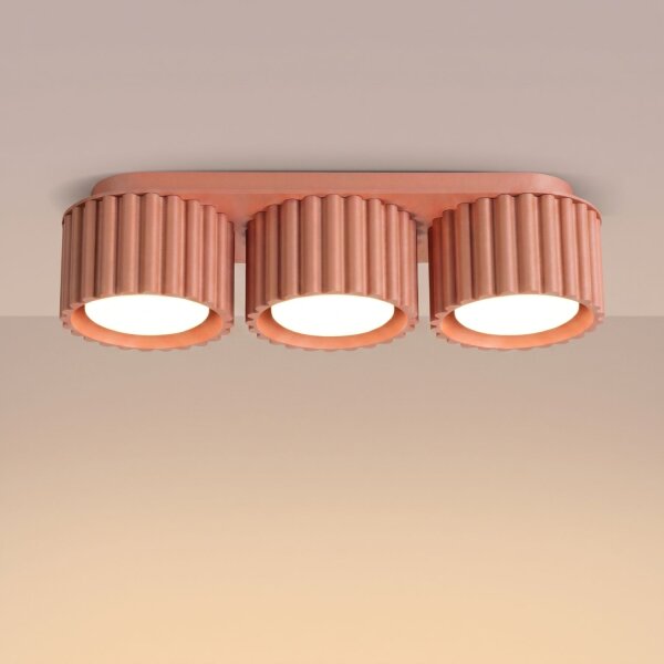 Deckenlampe 3-flammig Aluminium Pfirsich GX53 L:32,5 cm