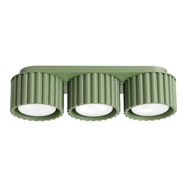 Deckenleuchte 3-flammig Aluminium Salbei GX53 L:32,5 cm