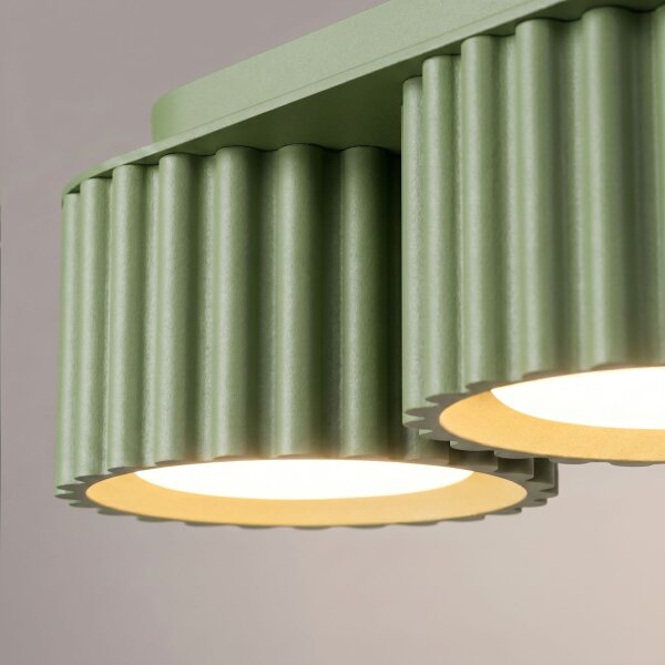 Deckenleuchte 3-flammig Aluminium Salbei GX53 L:32,5 cm