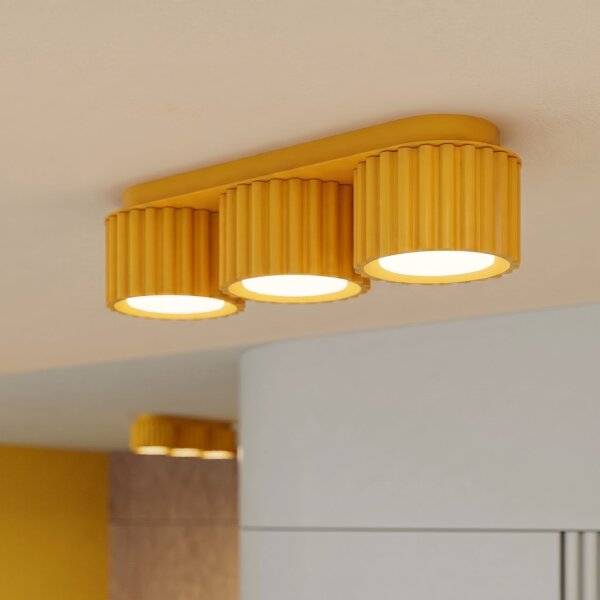 Deckenlampe 3-flammig Aluminium Gelb GX53 L:32,5 cm