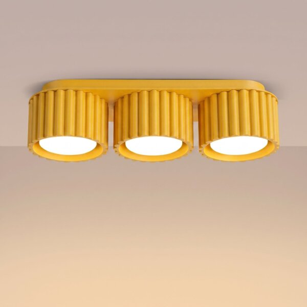 Deckenlampe 3-flammig Aluminium Gelb GX53 L:32,5 cm