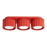 Deckenleuchte 3-flammig Aluminium Rot GX53 L:32,5 cm