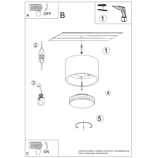 Deckenleuchte Aluminium Weiß GX53 Ø10 cm rund