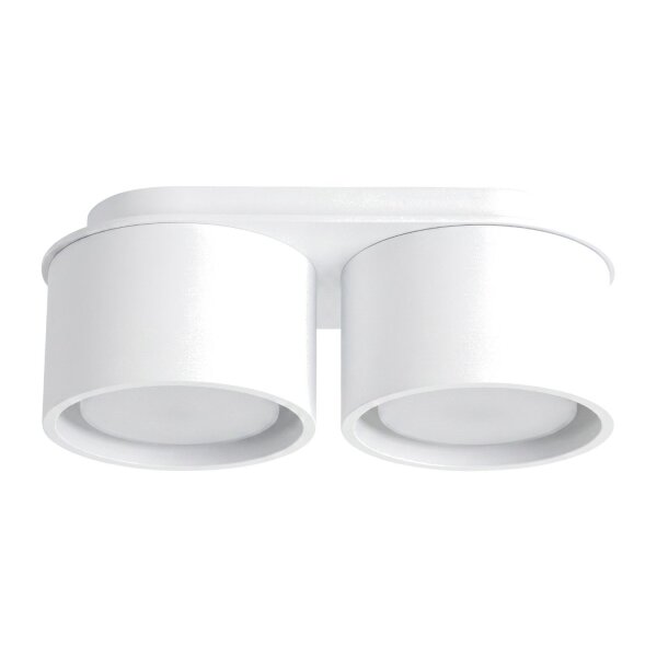 Deckenleuchte 2-flammig Aluminium Weiß GX53 L:21 cm