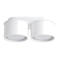 Deckenleuchte 2-flammig Aluminium Wei&szlig; GX53 L:21 cm