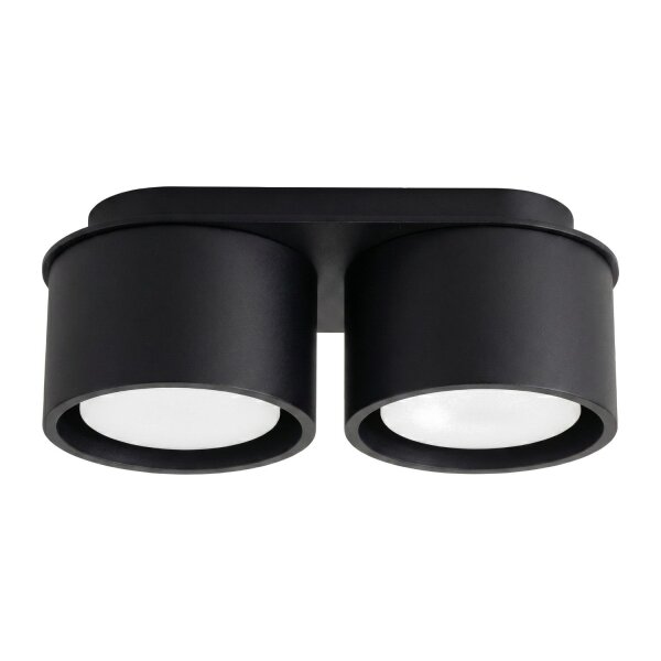 Deckenlampe 2-flammig Aluminium Schwarz GX53 L:21 cm