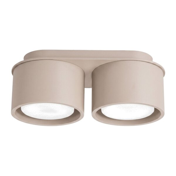 Deckenlampe 2-flammig Aluminium Taupe GX53 L:21 cm
