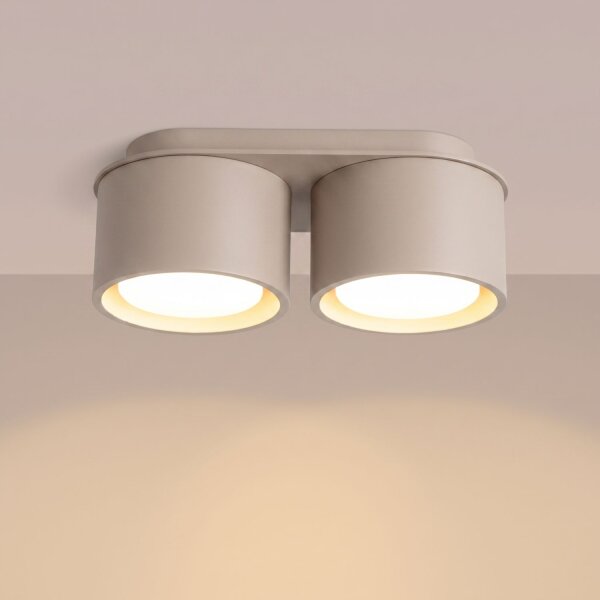 Deckenlampe 2-flammig Aluminium Taupe GX53 L:21 cm