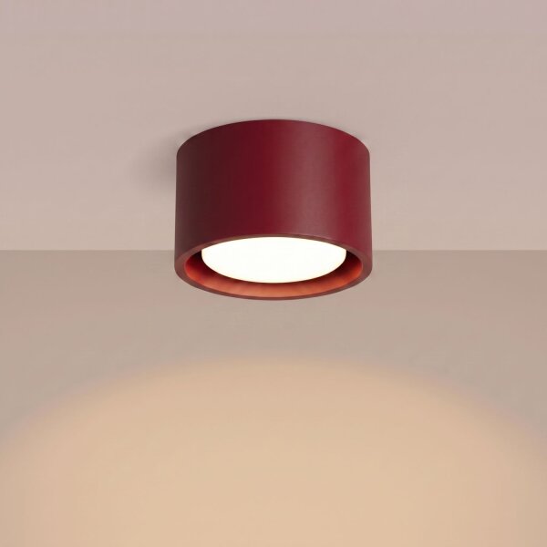 Deckenleuchte Aluminium Burgund GX53 Ø10 cm modern