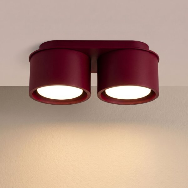 Deckenlampe 2-flammig Aluminium Burgund GX53 L:21 cm