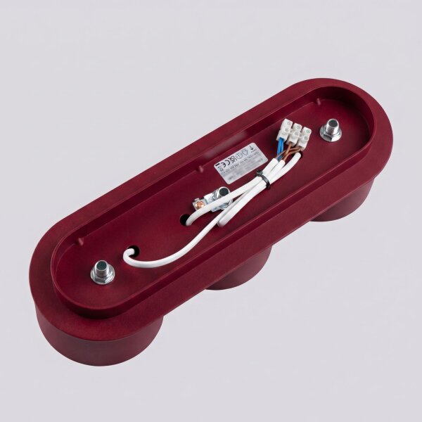 Deckenlampe 3-flammig Aluminium Burgund GX53 L:32,4 cm