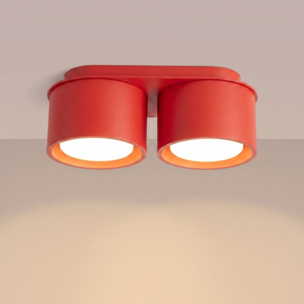 Deckenlampe 2-flammig Aluminium Rot GX53 L:21 cm