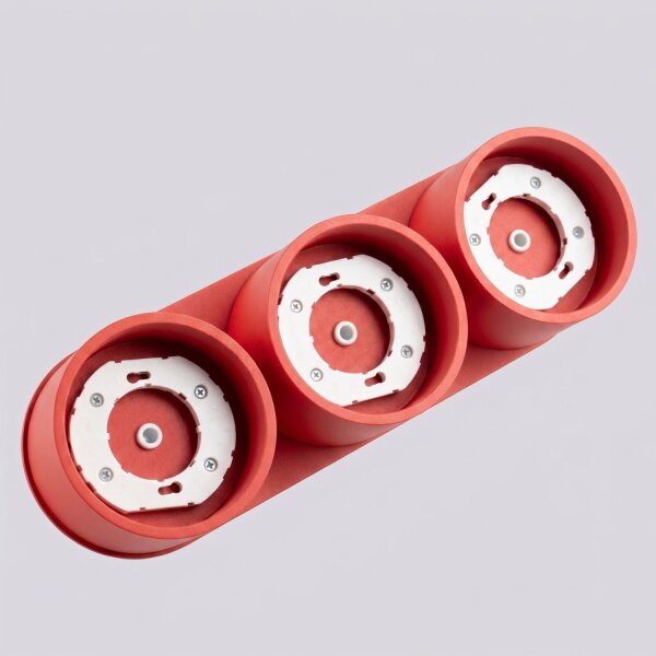 Deckenleuchte 3-flammig Aluminium Rot GX53 L:32,4 cm
