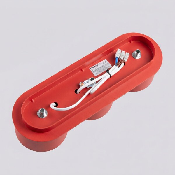 Deckenleuchte 3-flammig Aluminium Rot GX53 L:32,4 cm