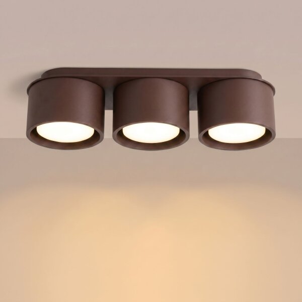 Deckenlampe 3-flammig Aluminium Braun GX53 L:32,4 cm