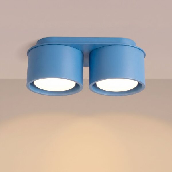 Deckenlampe 2-flammig Aluminium Hellblau GX53 L:21 cm