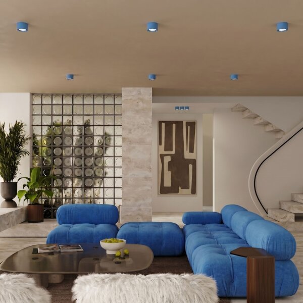Deckenlampe 3-flammig Aluminium Hellblau GX53 L:32,4 cm