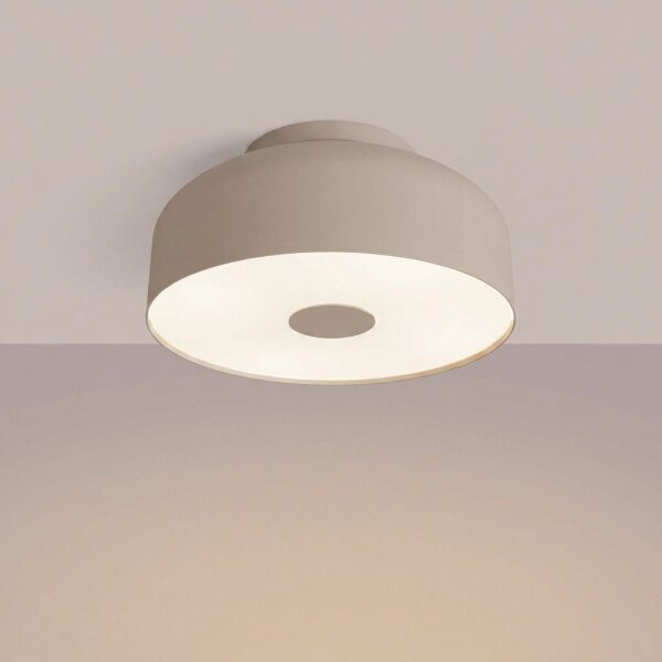 Deckenlampe Stahl Taupe E27 Ø30 cm Diffusor blendarm