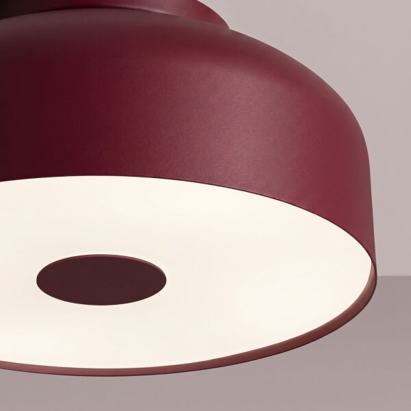 Deckenlampe 4-flammig Stahl Burgund E27 Ø30 cm blendarm
