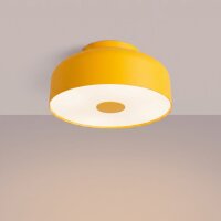 Deckenleuchte Stahl Gelb E27 Ø30 cm blendarm rund