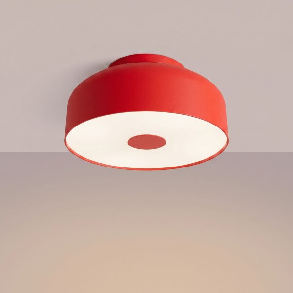 Deckenlampe Stahl Rot E27 Ø30 cm blendarm rund