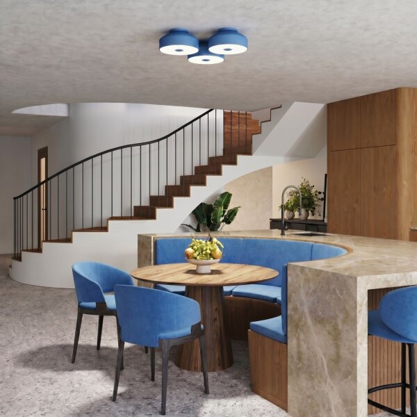 Deckenlampe Stahl Hellblau E27 Ø30 cm blendarm