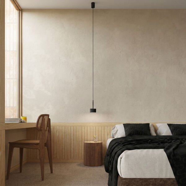 Pendelleuchte Aluminium Schwarz GX53 Ø10 cm schlicht