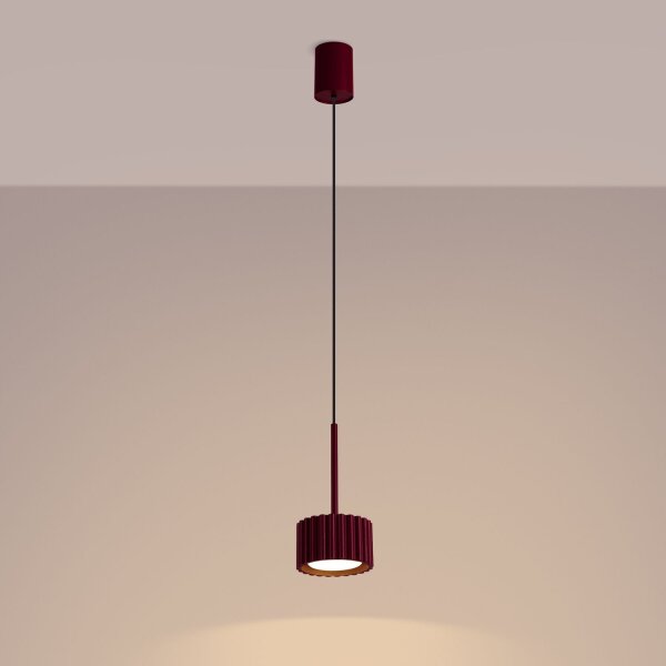 Pendelleuchte Aluminium Burgund GX53 Ø10 cm rund