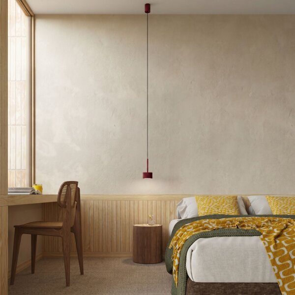 Pendelleuchte Aluminium Burgund GX53 Ø10 cm rund