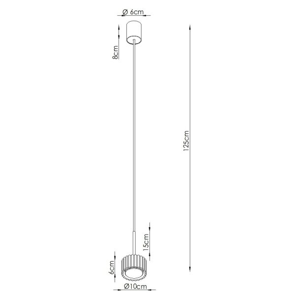 Pendelleuchte Aluminium Burgund GX53 Ø10 cm rund