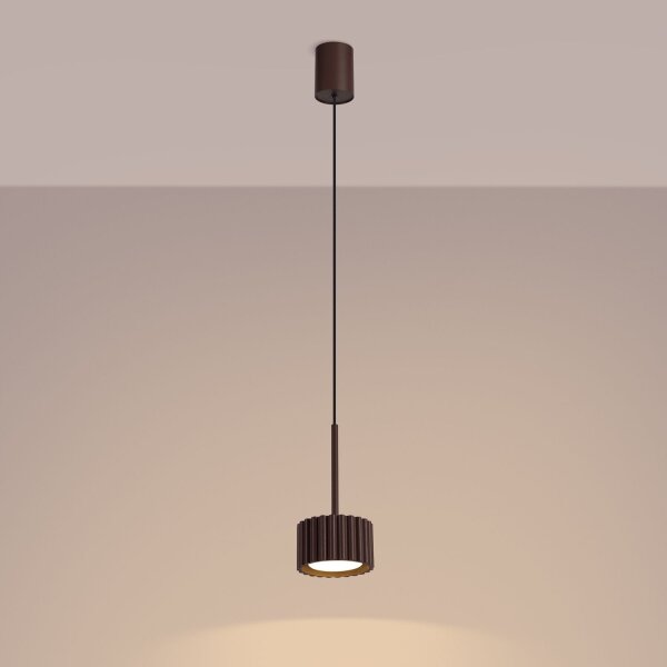 Pendelleuchte Aluminium Braun GX53 Ø10 cm schlicht