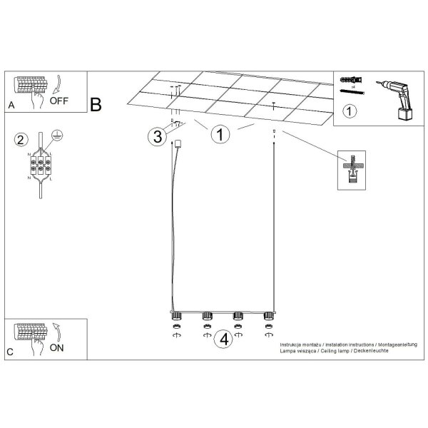 Hängelampe Aluminium Beige GX53 L:122 cm modern