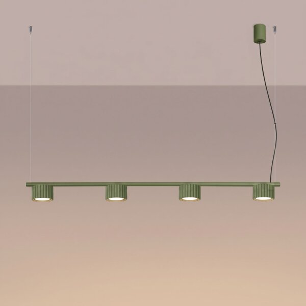 Pendelleuchte Aluminium Olivgrün GX53 L:122 cm