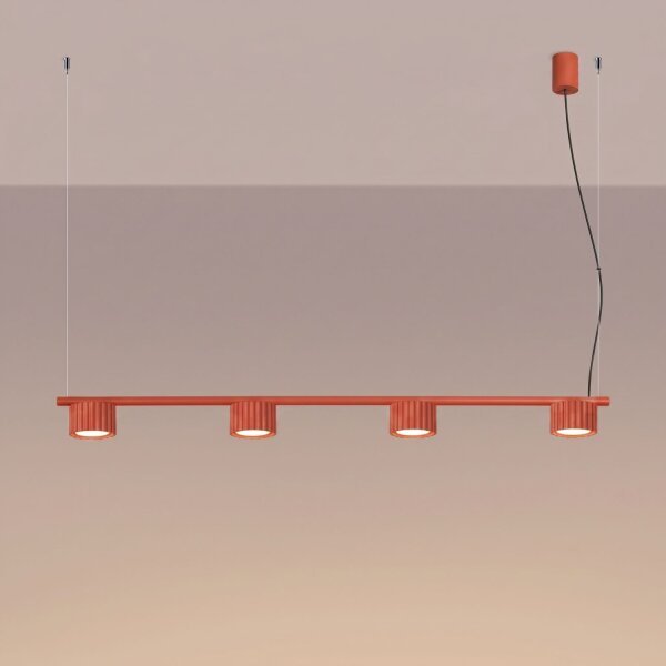 Pendelleuchte Aluminium Rot GX53 L:122 cm modern
