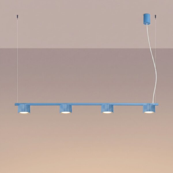 Pendelleuchte Aluminium Hellblau GX53 L:122 cm